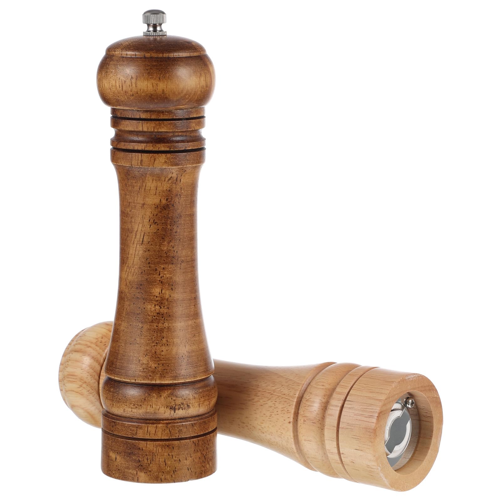 Gatuida Macinapepe Manuale 2 Pezzi 20 CM Design Vintage e Legno Naturale per Cucina Domestica e Ristoranti