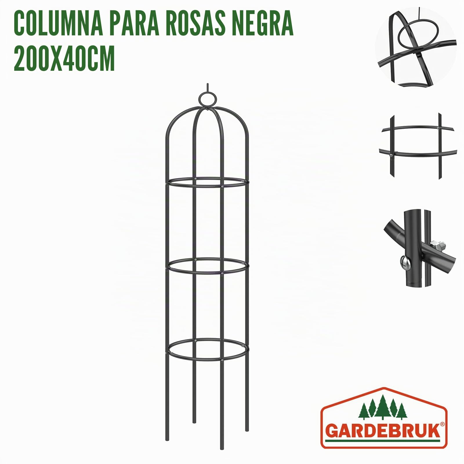 Gardebruk® 2X Obeliscos Rosas Enrejados Plantas Trepadoras 200x40cm Soportes Decorativos Jardín Columnas Arcos Rosales