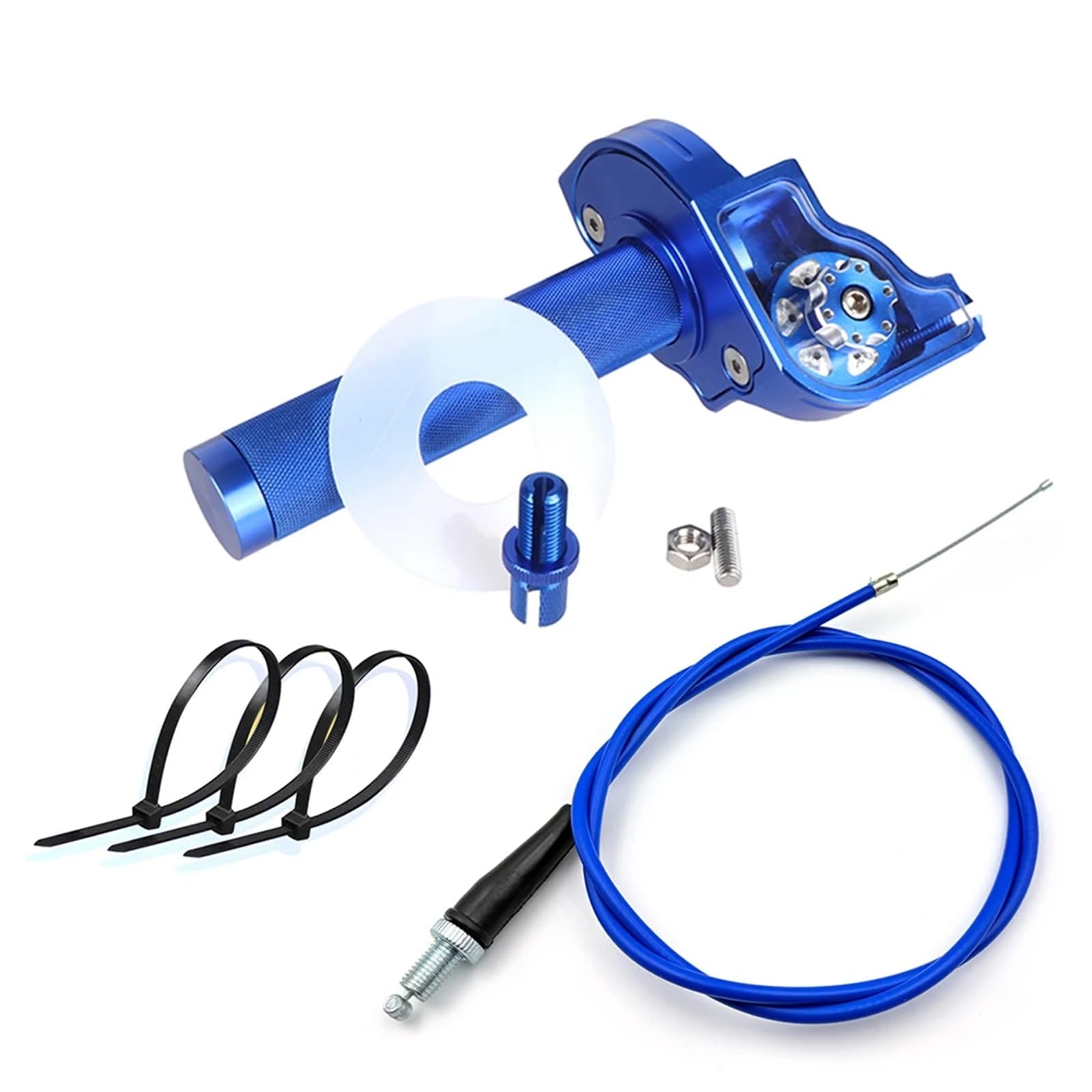 Misura for Ciclomotore Scooter Dirt Bike ATV Universale di Alluminio di CNC Del Motociclo Acceleratore 7/8 ''22mm Manubrio Acceleratore Twist Grip Twister(Blue Set)