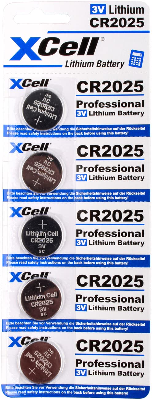 Lot de 100 piles bouton au lithium CR2025 3 V / 170 mAh (20 x 5) - Haute performance - Pour les applications professionnelles