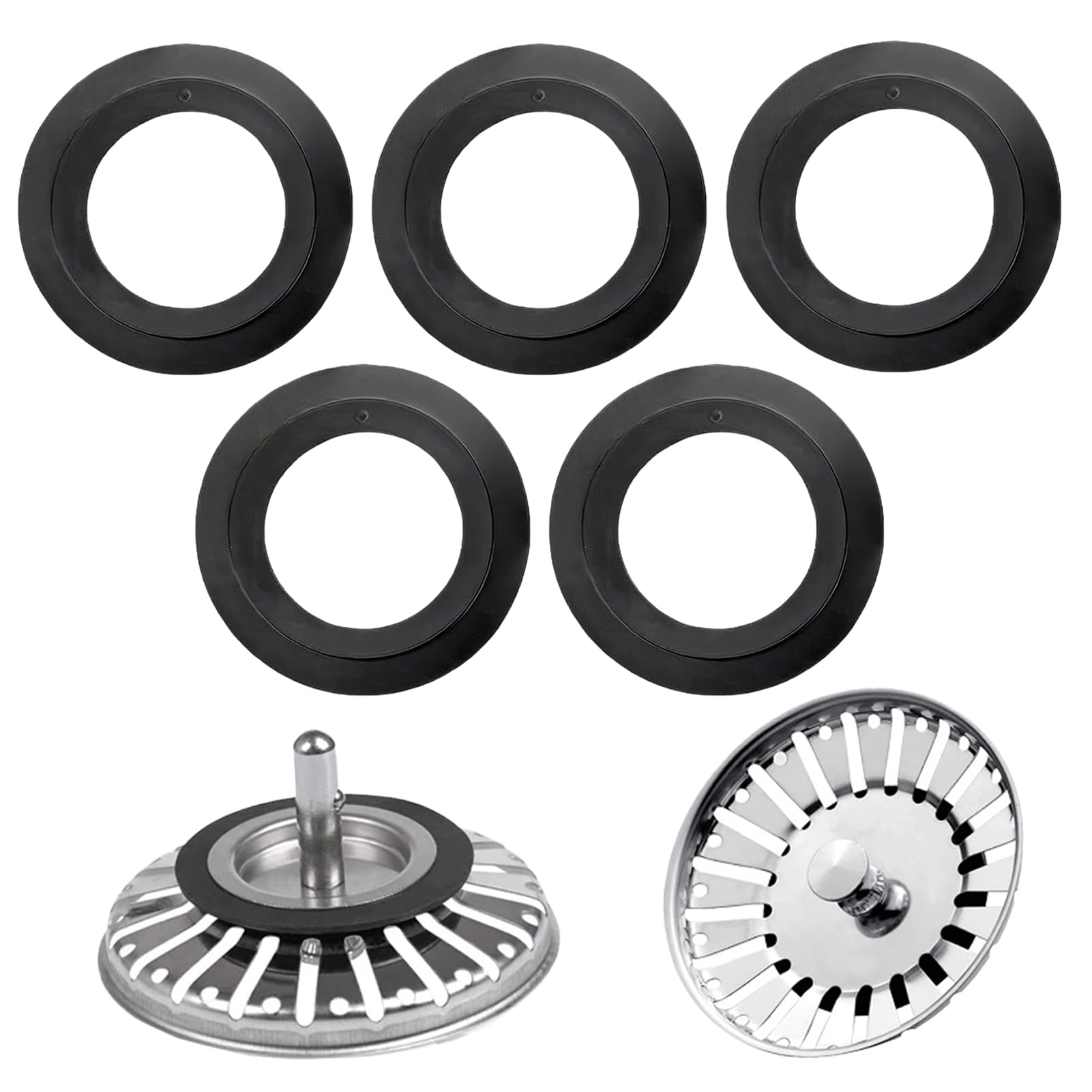 Joints Universels pour Bonde D'Évier, Joint en Élastomère pour Paniers Filtrants, Accessoires de Bouchon D'Évier, Joint de Remplacement Ø Intérieur 32 Mm, Ø Extérieur 54 Mm