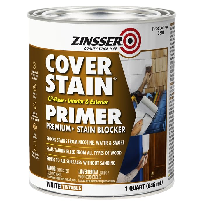 6-Pack of 1 qt Zinsser 03504 White Cover-Stain Oil-Based Stain Block Primer
