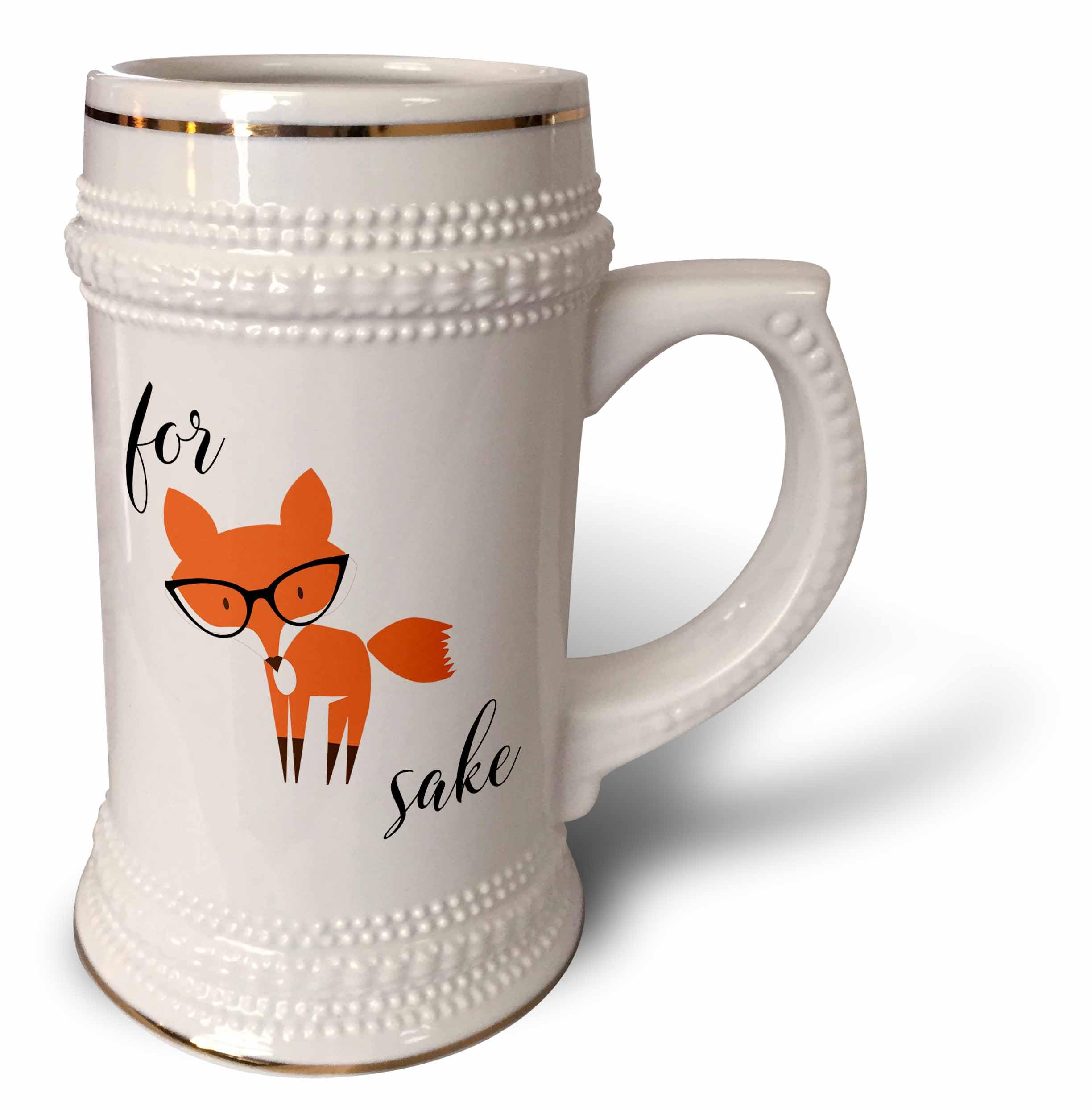 Taza Fox Sake-Stein de 3dRose un regalo original en cerámica blanca