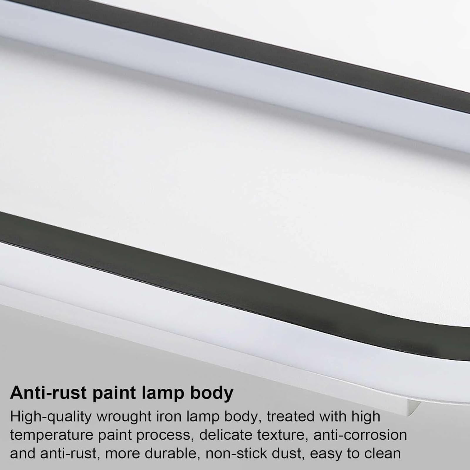 Metallo Plafoniera LED Rettangolare 24W Lampada da Soffitto Moderna Alluminio Iluminazioni da Plafoniere 100W Equivalente Illuminazione per Soggiorno Camera da Letto (Bianco Luce Calda,60CM)