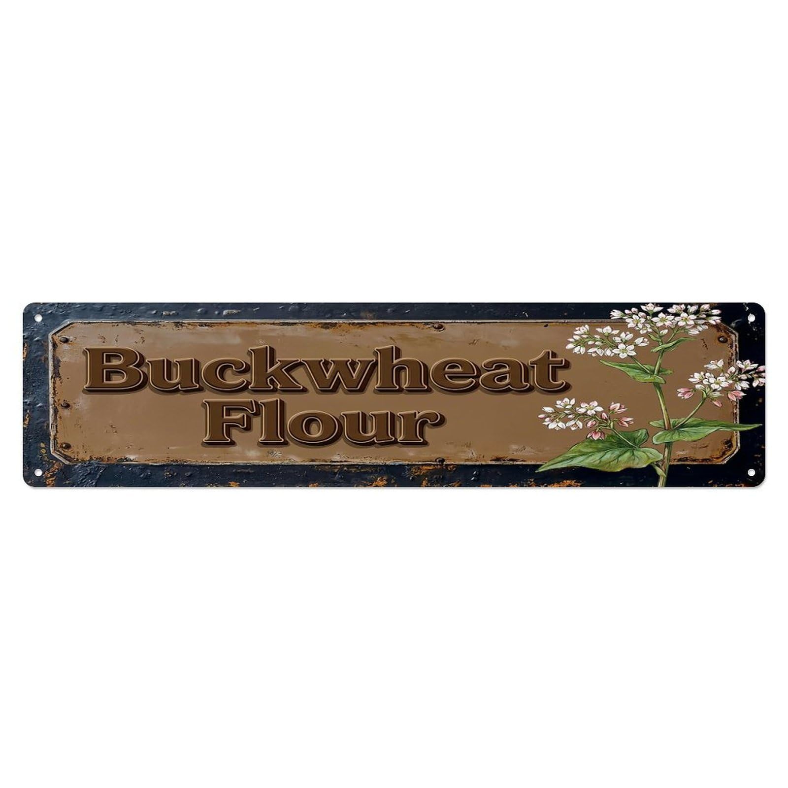 Vintage Buckwheat Flour Rustic Farmhouse Metal Tin Sign