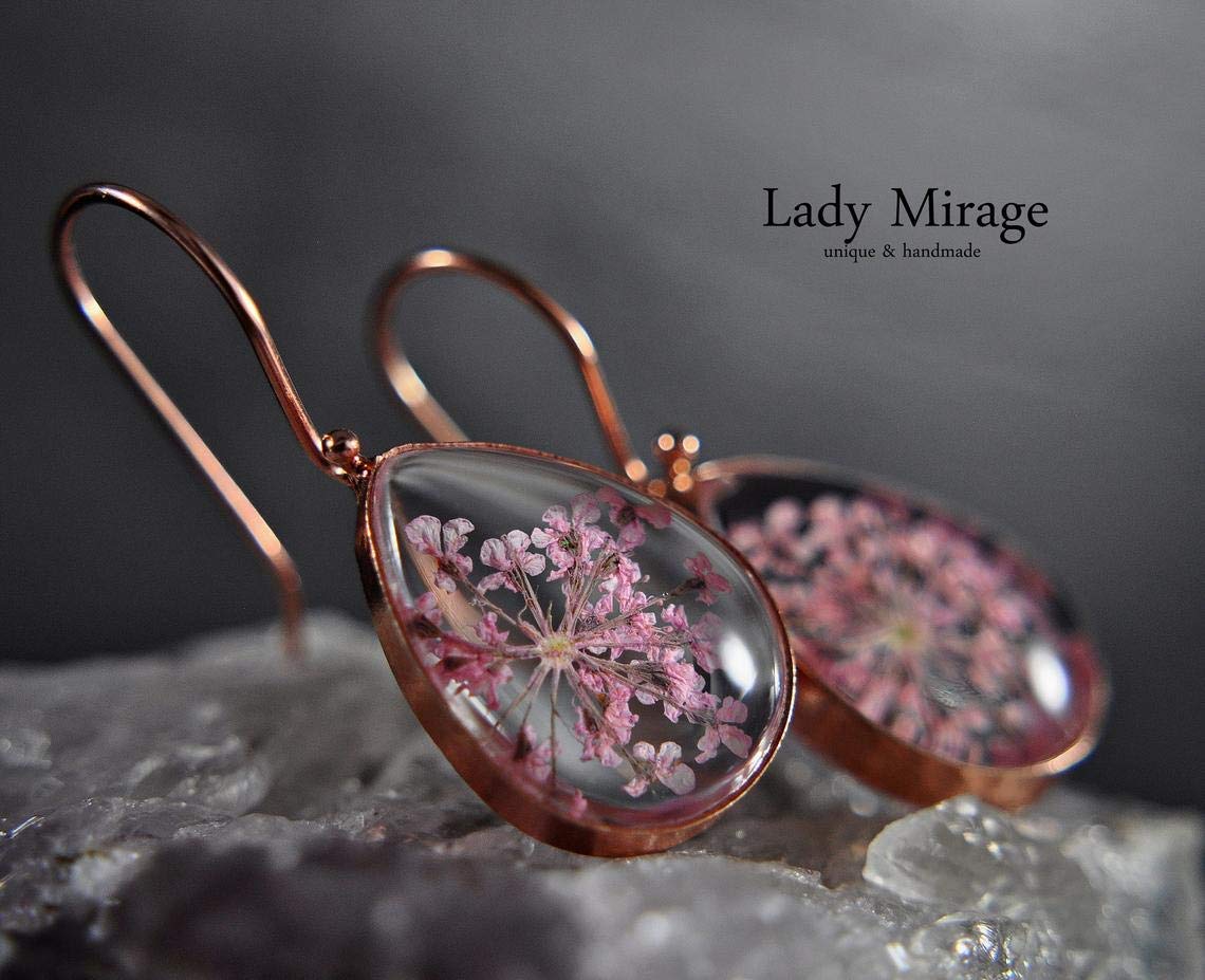 Set di gioielli | Fiori veri | 925 argento | Servizio regali incl. | Set regalo | Regalo per lei | Fatto a mano | Confezione regalo |