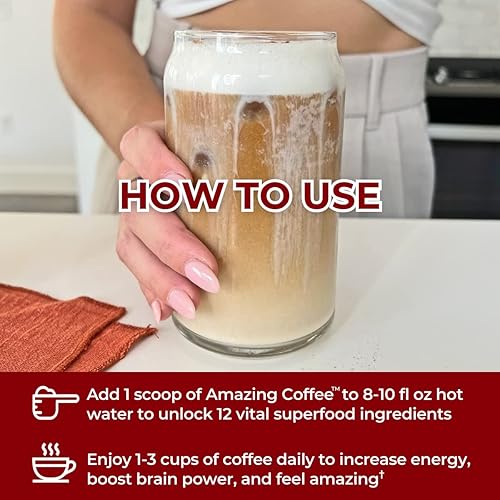 Miniatura 5 de Superfoods Company  Amazing Coffee - Tostado francés instantáneo  Hongos adaptogénicos, superalimentos - Energía, enfoque, digestión, inmunidad - 30