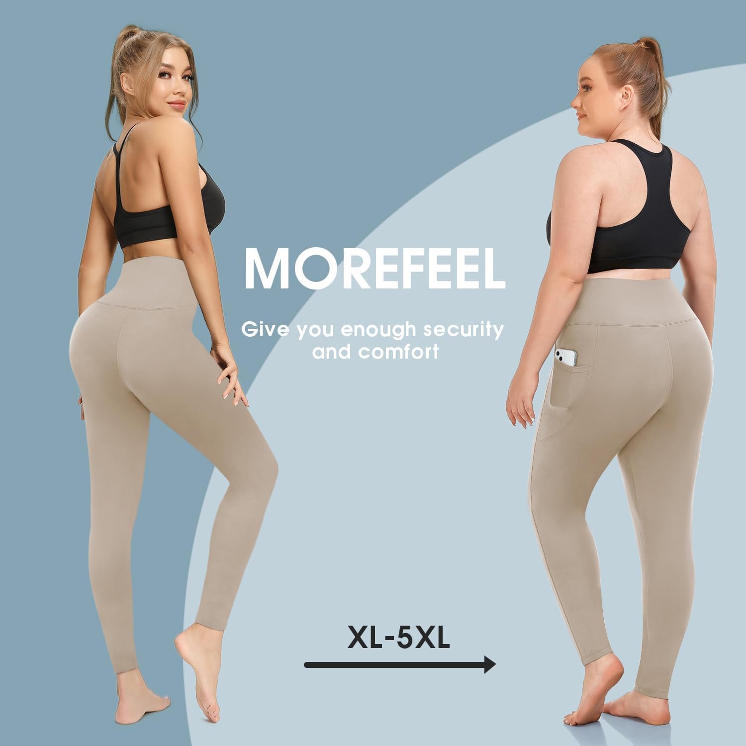 Plus Size Leggings for Women with Pockets-Stretchy XL-5XL Yoga Pants Tummy Control High Waist Workout Leggings - Image 4