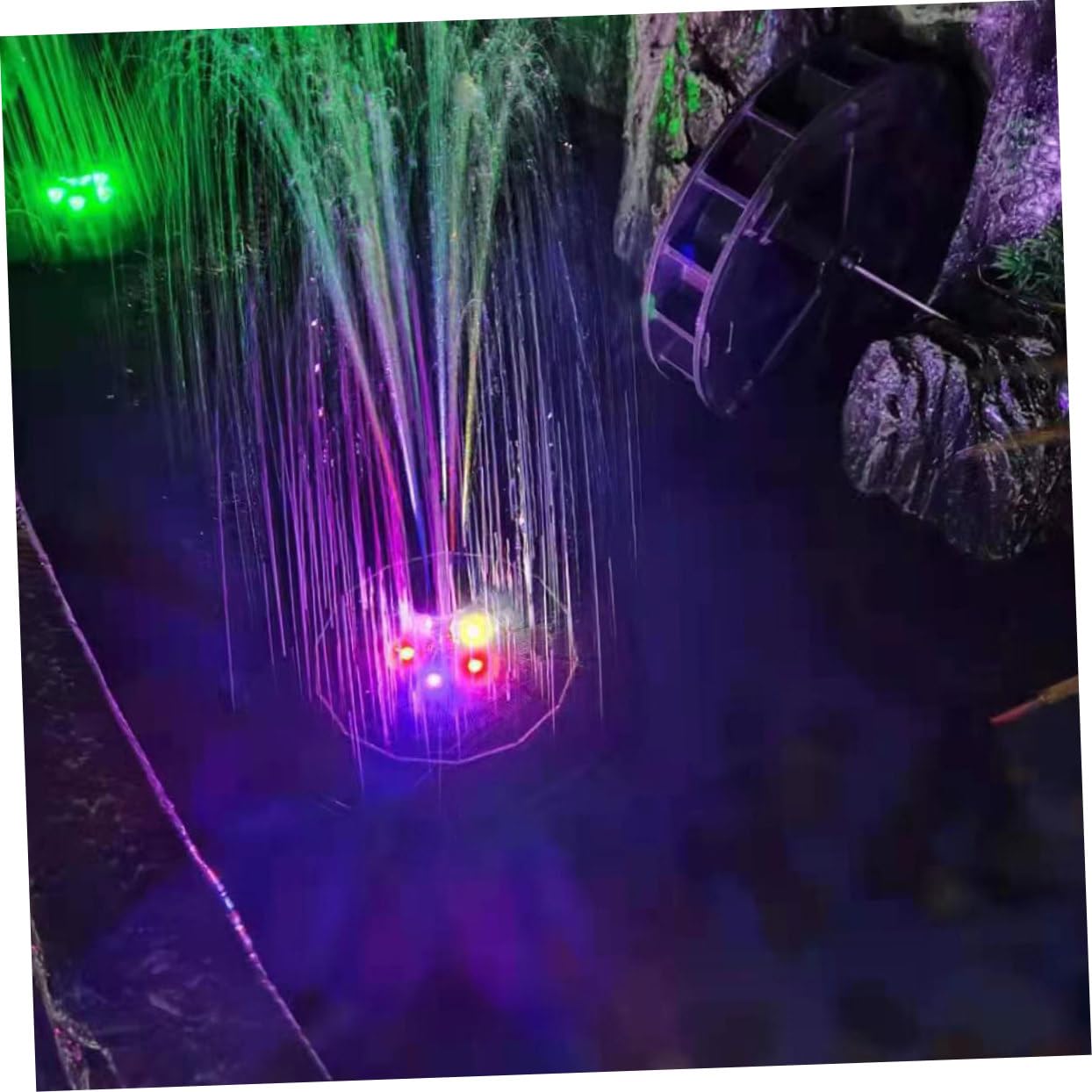 Fontana Solare per Giardino Led, Pompa 3,5 W per Vasca