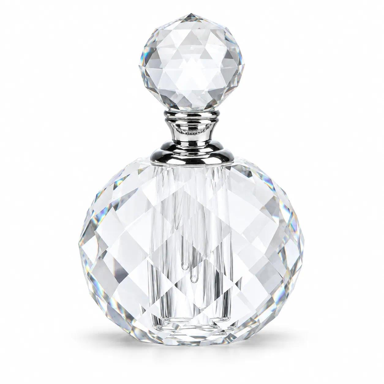 10ml Art Deco Crystal Perfume Bottle Empty Glass Refillable Vintage Decor