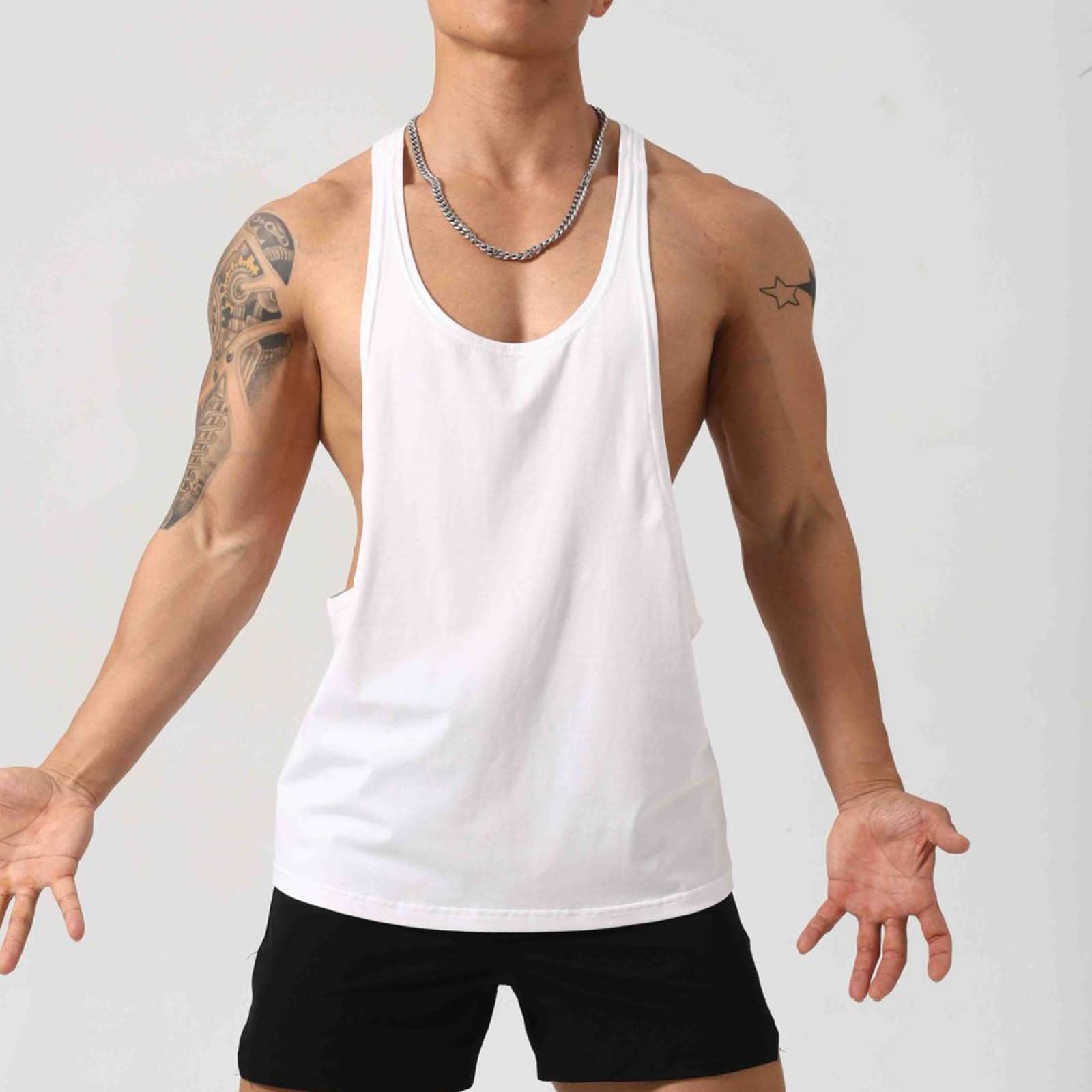 Canotte da uomo in cotone canotte in tinta unita estate atletica allenamento muscolare canotte da allenamento culturismo camicie