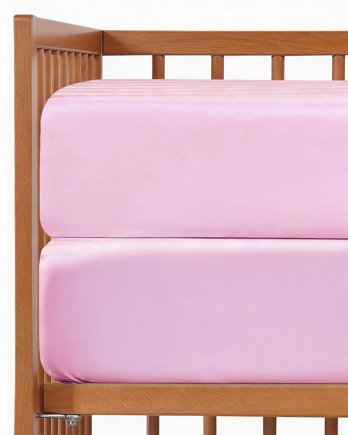 Crib Sheets - Pack of 2 Fitted Sheets for Standard Crib - 52x28in, Pink Duo
