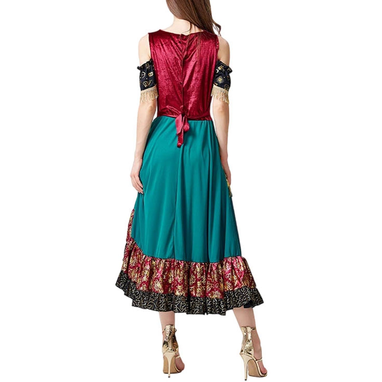Vêtements médiévaux pour femme - Costume de gitane - Robe à suspendre - Reine victorienne - Robe maxi gothique - Guerre civile - Robe de bal - Costume de danse - Costume d'Halloween
