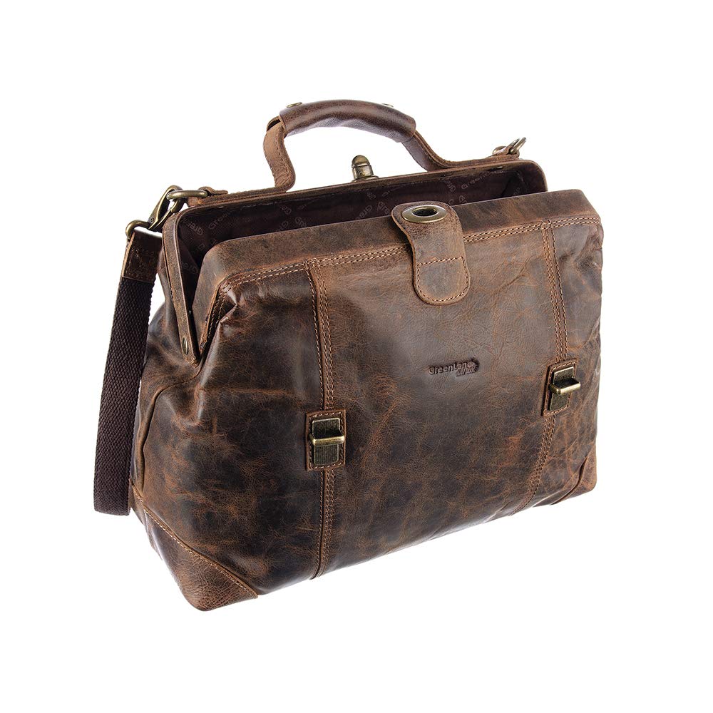 Greenland Nature Arztkoffer Doktorkoffer Arzttasche Doktortasche Hebammentasche Doc Case Koffer Natur/beige oder braun aus feinstem Leder - Geschenkset