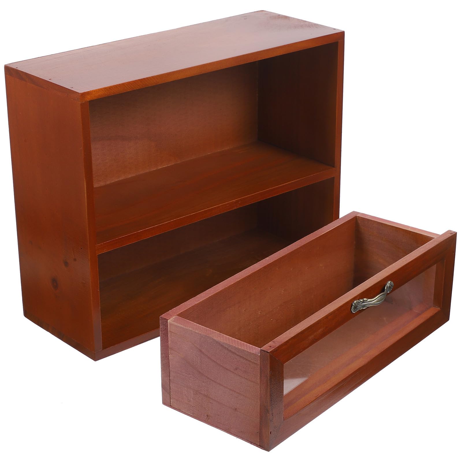 MAGICLULU Organizer da Scrivania in Legno Vintage Cassetti, Grande Capacità, Superficie Liscia e Fondo Stabile, Cassettino Salvaspazio per Ufficio e Casa