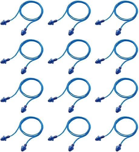 Miniatura 2 de Tapones reutilizables de silicona para los oídos, 12 pares de tapones para los oídos suaves con cable de reducción de ruido, tapones para los oídos