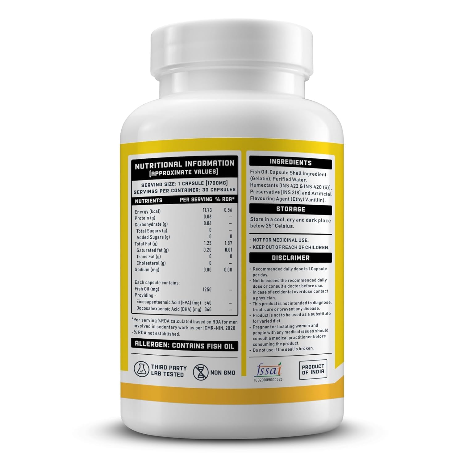 YouWeFit Triple Strength Omega 3 Fish Oil Capsules - 30 Soft Gels With 540mg EPA & 360mg DHA To Support Heart & Joint Health | Omega 3 Supplement 1250mg — Amazon image 7