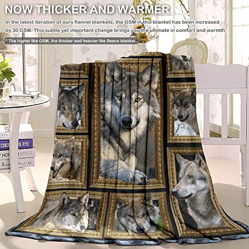 Wolf Blanket For Kids Soft Throw Blanket For Couch Bed Sofa Living Room, Cozy Fleece Blankets And Throws Warm Flannel Travel Blanket For Boys Girls, Wolf Gifts For Baby Toddler, 40" X 50" #TOP1
