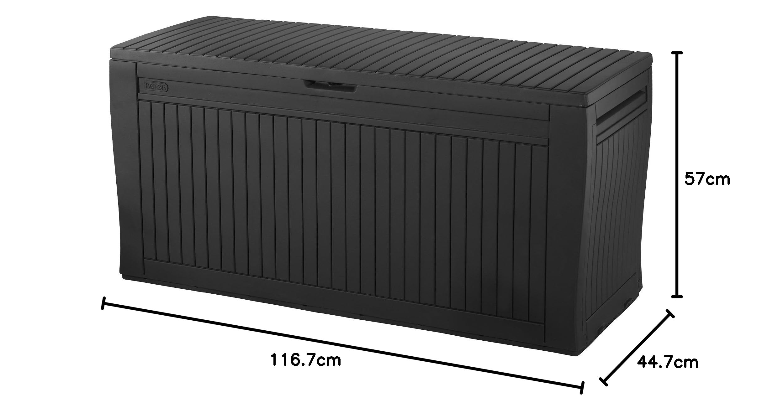 Koll Living Garden Box da Giardino con 270 Litri di capacità – Resistente agli Agenti atmosferici, Il Contenuto Rimane Asciutto e ventilato – Moderno Effetto Legno – con Manici e Ruote
