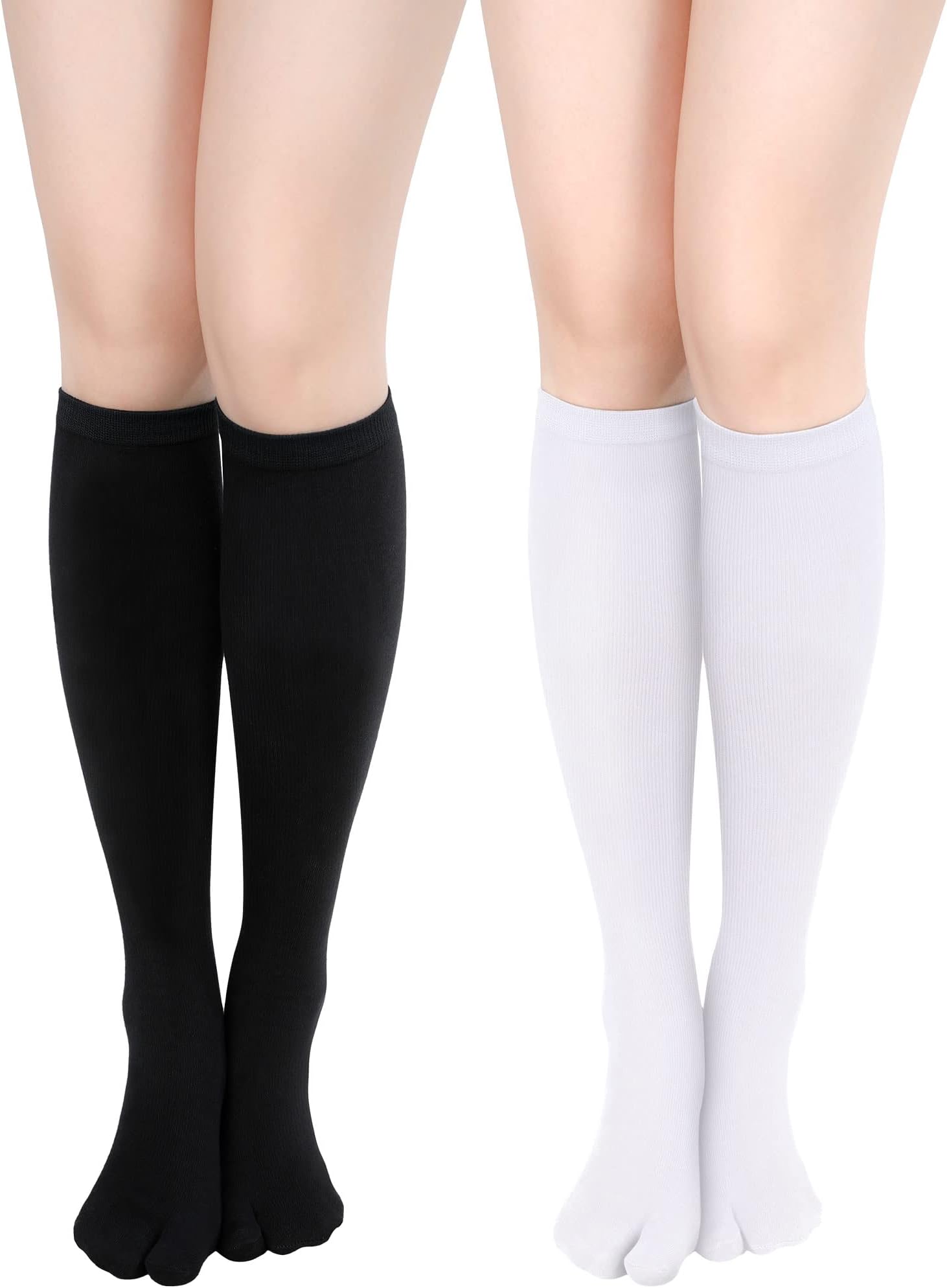 2 Pairs Flip Flop Socks for Women Split Toe Tabi Japanese Socks Men Women Casual Sandal Split Long Stockings