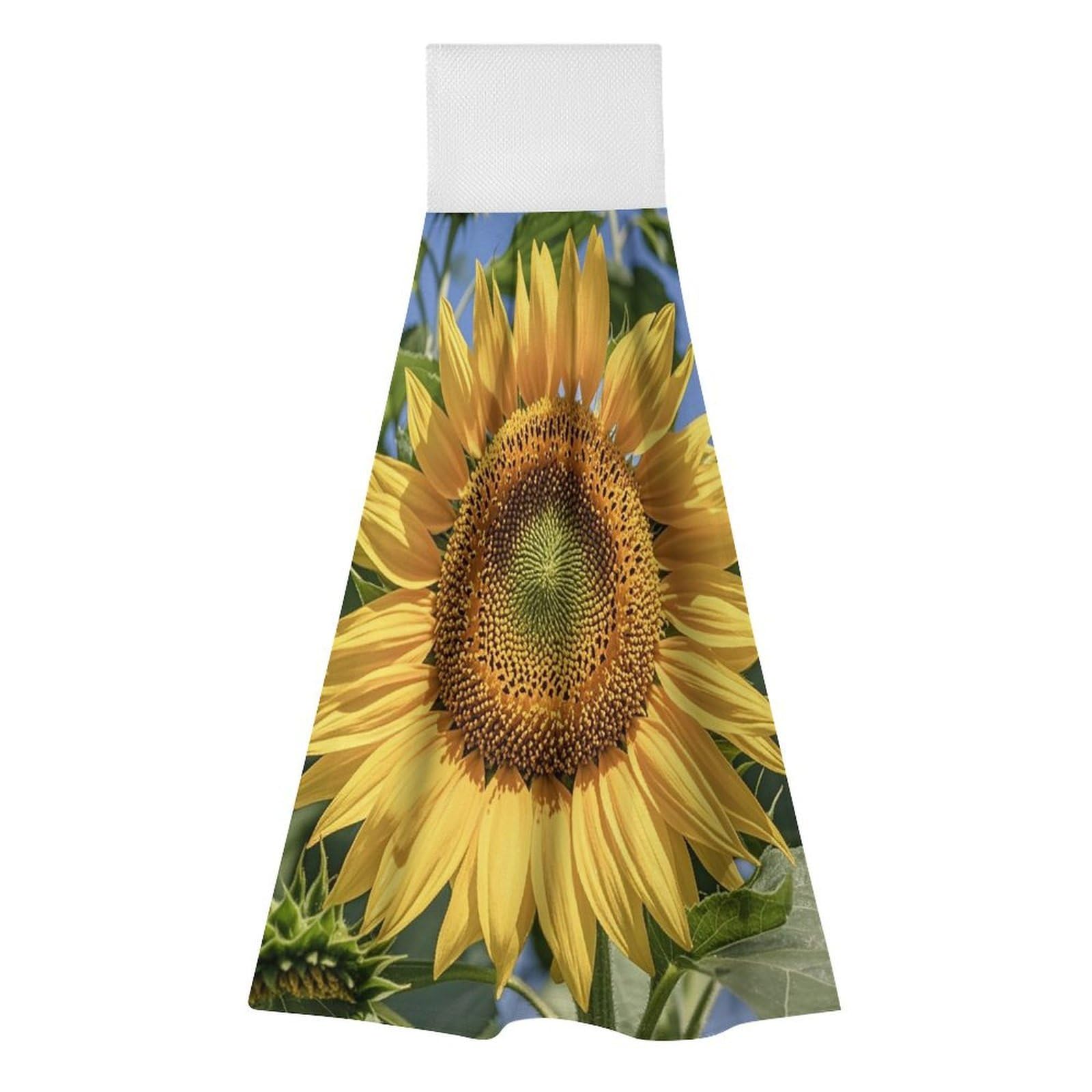 BTCOWZRV Sunflower Hanging Kitchen Towels with Loop, 2 PCS Luxury Hand Towels for Bathroom, Soft Microfiber Absorbent Face Towels Quick Dry Cleaning Cloths for Kitchen Dish Towels