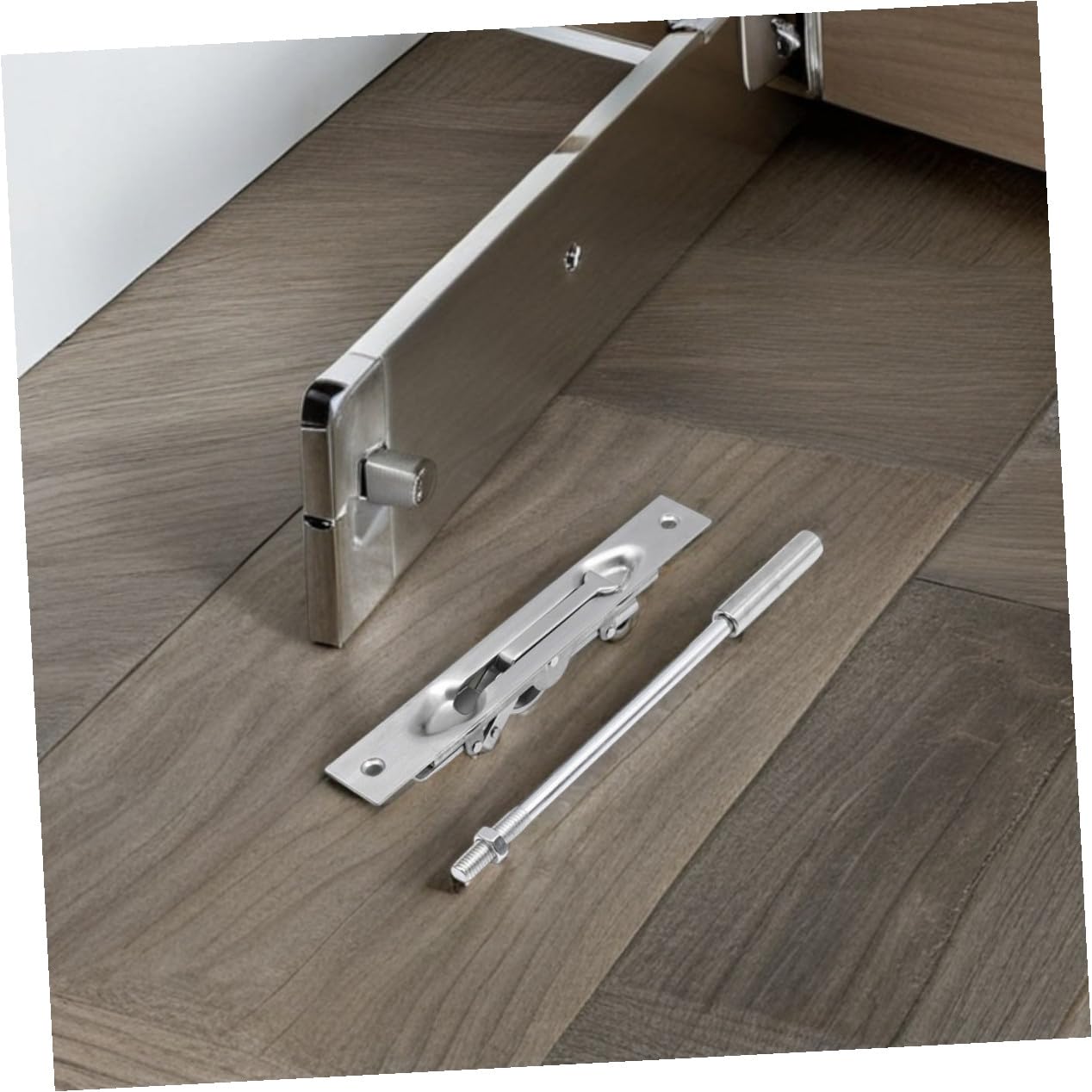 Gatuida Chiavistello Scorrevole per Porte Interne ed Esterne Acciaio Inox 304 Leva di Chiusura Antifurto per Case Negozi e Ferramenta per Porte d'Ingresso Argento