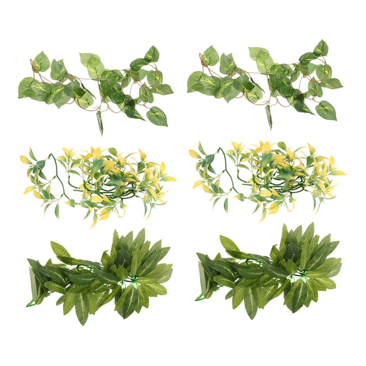 Décoration aquarium reptile lot de 6 plantes suspendues pour habitat de gecko