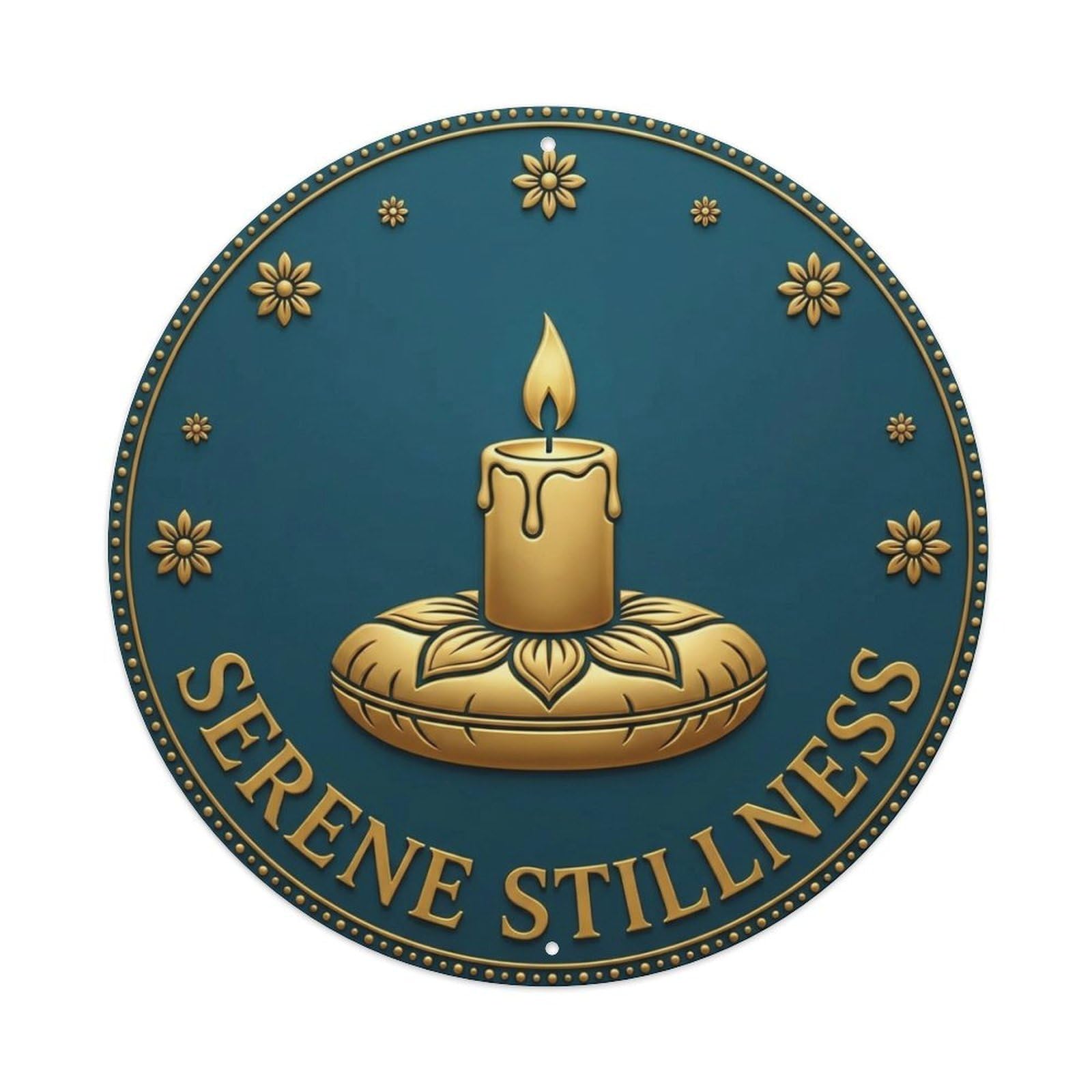 Vintage Serene Stillness Flower Zen Yoga Metal Tin Sign