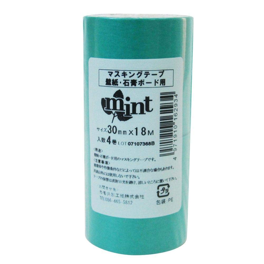 KAMOI - Cinta de carrocero para papel pintado (30 mm x 18 m), 4 rollos (importado de Japón)