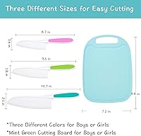 Vista 4 de Juego de cuchillos para niños para cocinar de verdad, juego de 4 piezas de cuchillos para niños pequeños, cuchillo de cocina de nailon