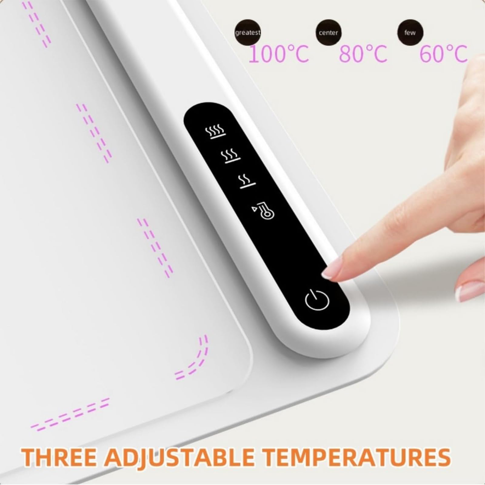 Calentador de platos eléctrico, platos calientes plegables para mantener los alimentos calientes, bandeja calentadora eléctrica con temperatura ajustable, calentamiento rápido para fiestas buffet B