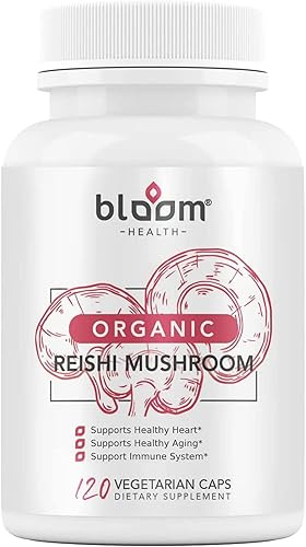 Cápsulas de hongos Reishi, Ganoderma Lucidum orgánico para apoyo inmunológico, salud cardiovascular y energía, sin gluten, sin OMG, apto para