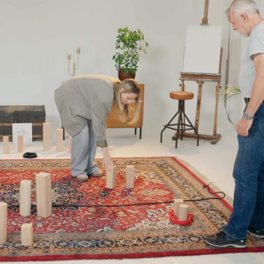 XXL Pro Figuren - Systemische Aufstellungsfiguren aus Vollholz für Coaching, Therapie & Familienaufstellungen | Systemisches Arbeiten im Raum ohne Stellvertretende | Seile inkl.