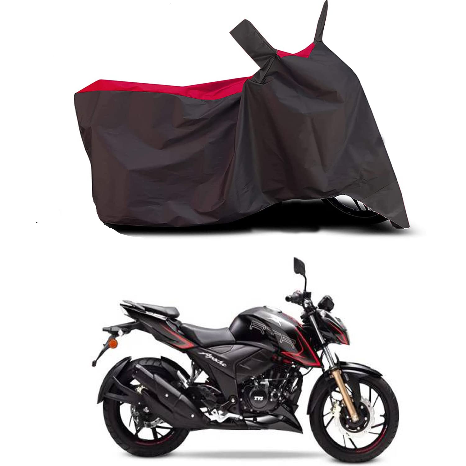 KANUSHI Industries® Water Resistant Bike Cover for TVS Apache RTR 160 4V UV Protection & Dustproof Bike Body Cover(BIKE-COVER-BLACK-RED-13-B) (B0B4SJ7N6W) Amazon Price History, Amazon Price Tracker