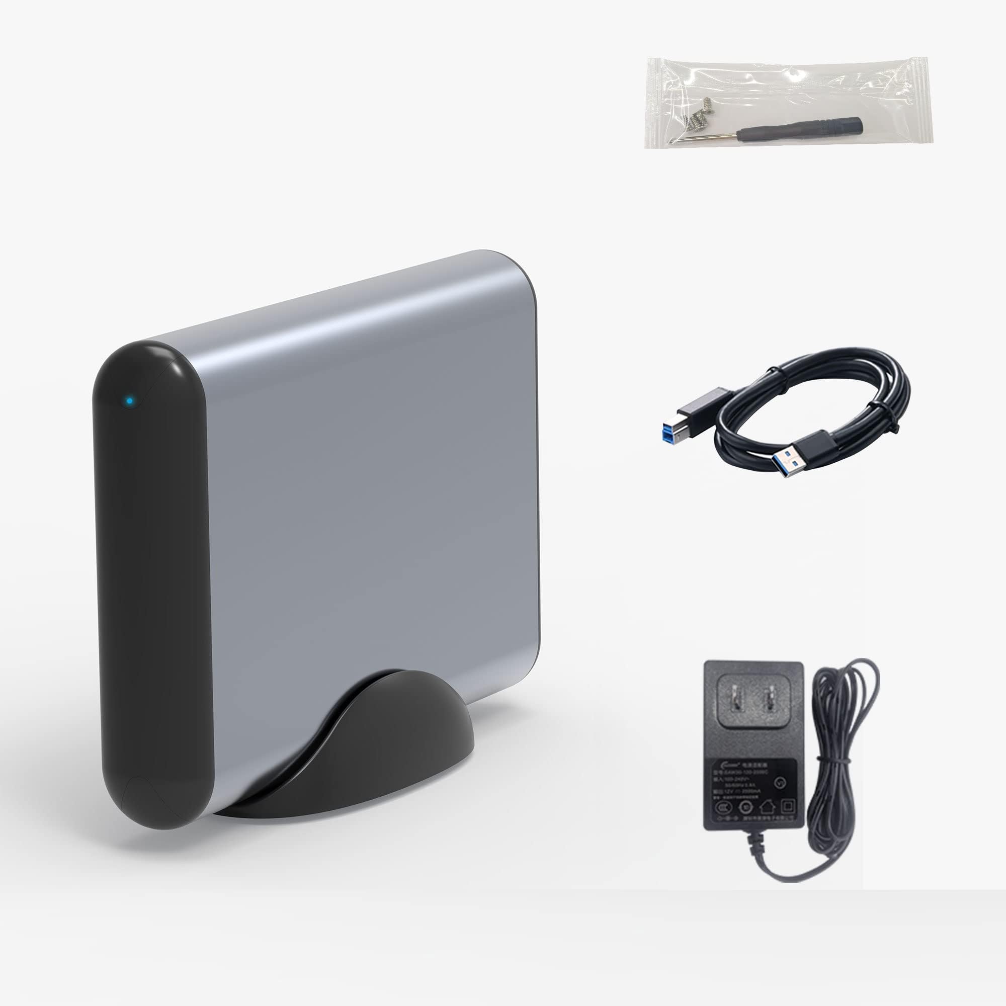 ADWITS Godo 5Gbps USB 3.2 GEN 1 to SATA External Hard Drive Enclosure, Aluminum Case Support 3.5 inch SATA SSD HDD, Compatible with Windows, macOS, Linux, Gaming Consoles - Grey