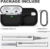 Vista 21 de Funda para AirPods Pro con kit de limpieza, funda de silicona suave para Apple AirPod Pro de 1ª/2ª generación, accesorios de funda AirPods Pro/Pro 2