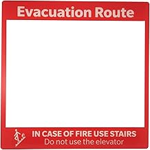 Evacuation Route Map Holder – Fire Evacuation Map Display, Clear Plastic, Reverse Printed Red Frame, 8.5" x 11" Sign Pocket, Adhesive Tabs Included, Wall or Door Mount, 11.5" x 11.5"