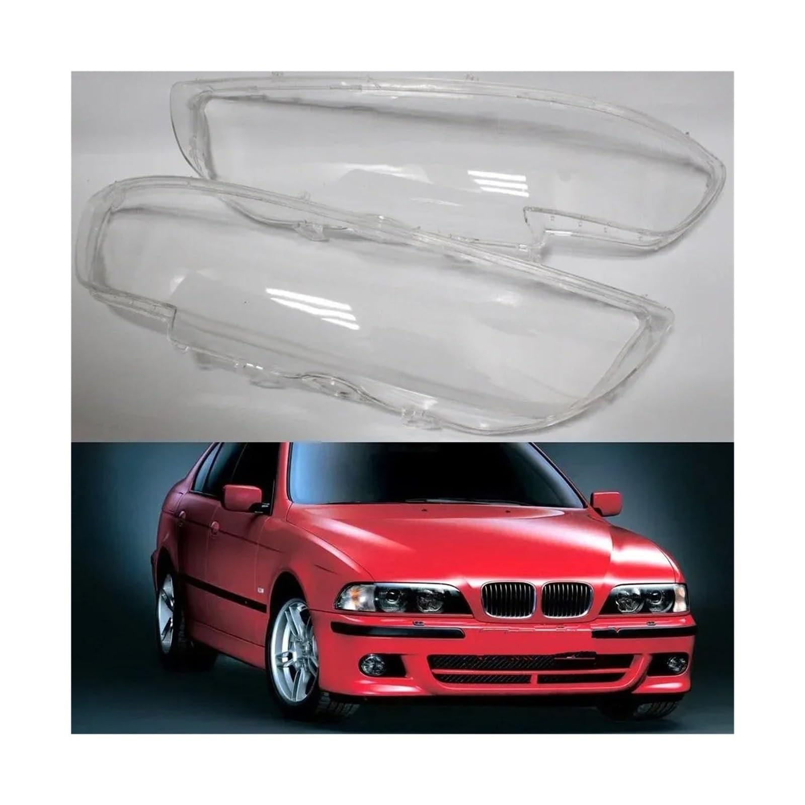 Faro Lente Copertura Per Bmw Per Serie 5 Per E39 1999 2000 2001 2002 Paralume Copriobiettivo In Vetro Per Fari Auto Kit Lenti(Sono partiti)