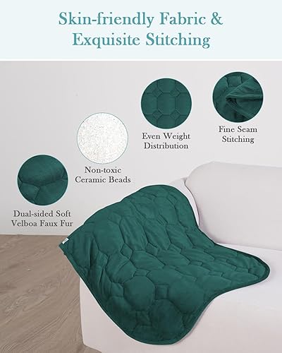 Miniatura 10 de Topblan Manta con peso tamaño individual de 15 libras, mantas con peso para adultos con tela suave y cálida para dormir y relajarse, manta pesada