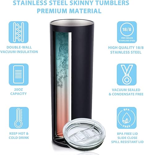 Miniatura 7 de Neapth Vaso de vino blanco delgado de 20 onzas, regalos de dama de honor de la novia, regalo de compromiso para dama de honor con popote para labios