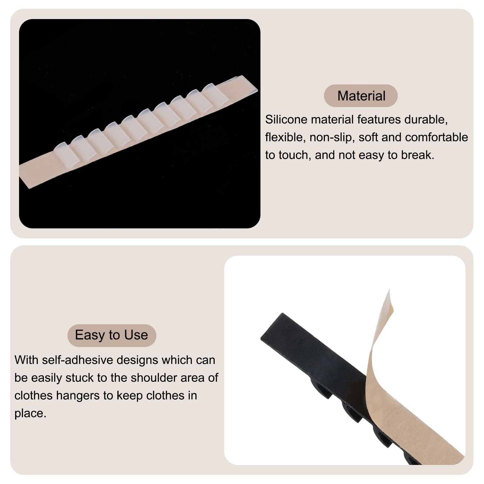 Lot De 100 Bandes Antidérapantes En Silicone Pour Penderie