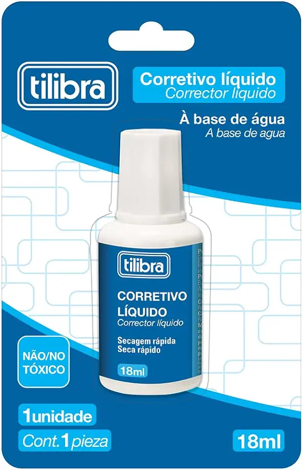 Tilibra - Corretivo Líquido 18ml - Blister com 1 Unidade