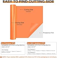 Vista 116 de HTVRONT - Rollos de vinilo termotransferible (HTV) blanco y negro, 12 pulgadas x 15 pies de vinilo de planchado para Cricut & Cameo, para camisas