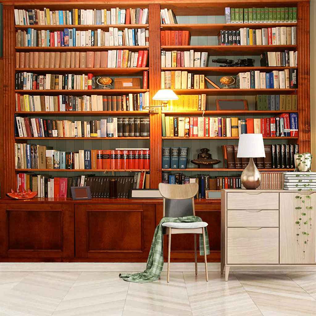 Papier peint photo 3D bibliothèque de mode grand format 400x280 cm autocollant fond TV