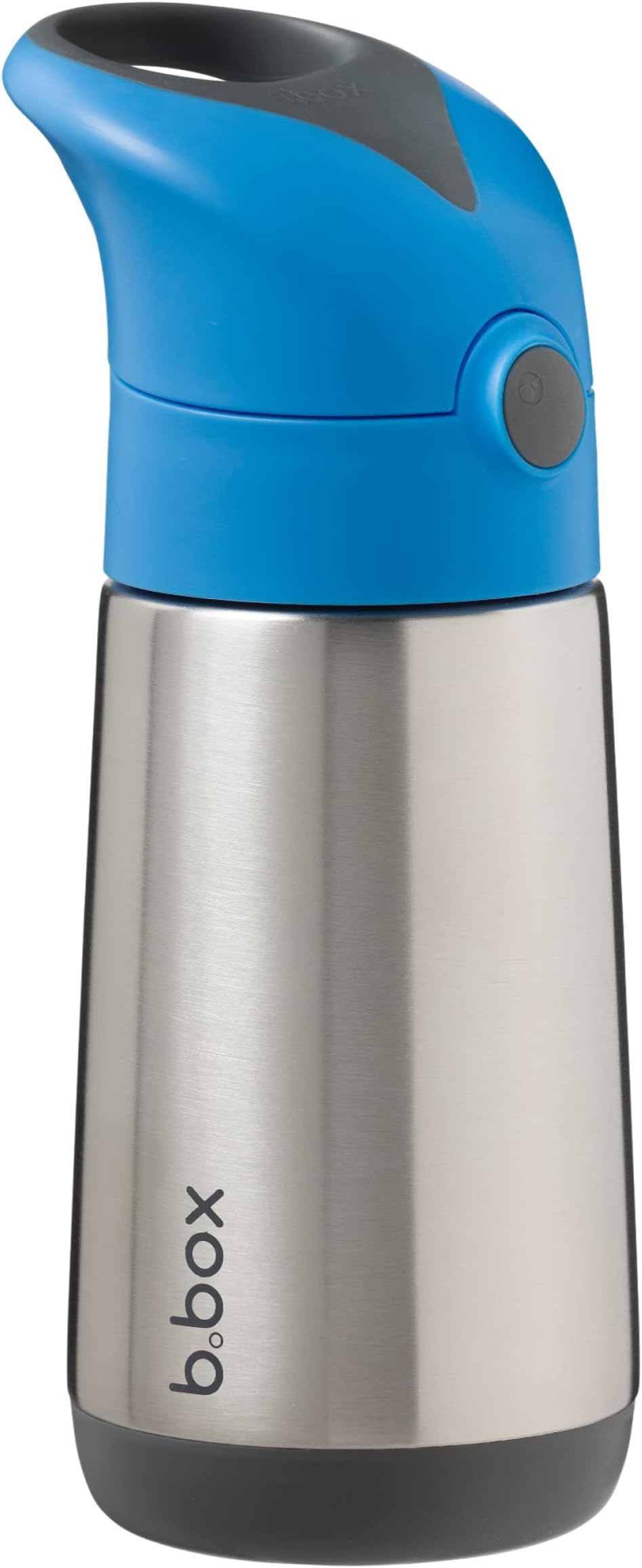 b.box 12 oz Insulated Water Bottle - Kids Water Bottle Stainless Steel w/Free Flow Silicone Straw, Toddler Cups, Keeps Cold 8 Hours, BPA Free, Leakproof, Dishwasher Safe, Age 12m+ - Blue Slate