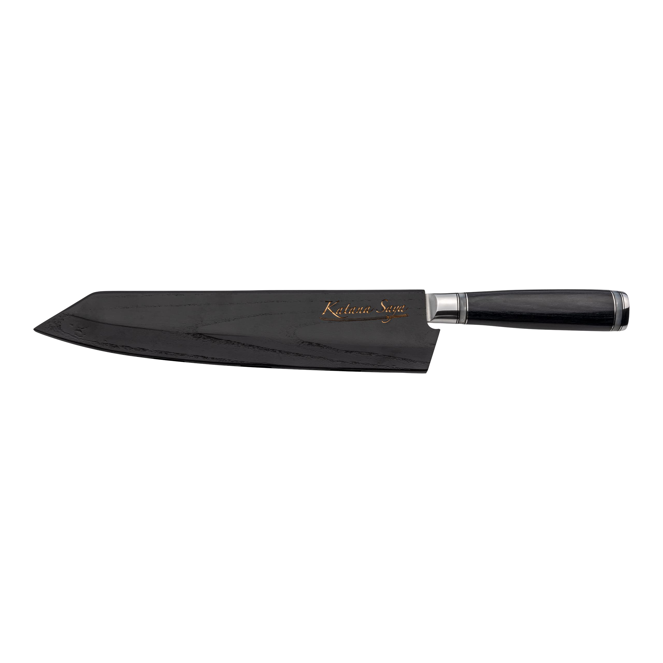 Nóż Kiritsuke Katana Saya 24 cm, 67-warstwowa stal nierdzewna VG-10 Damascus, rękojeść z drewna Pakkawood