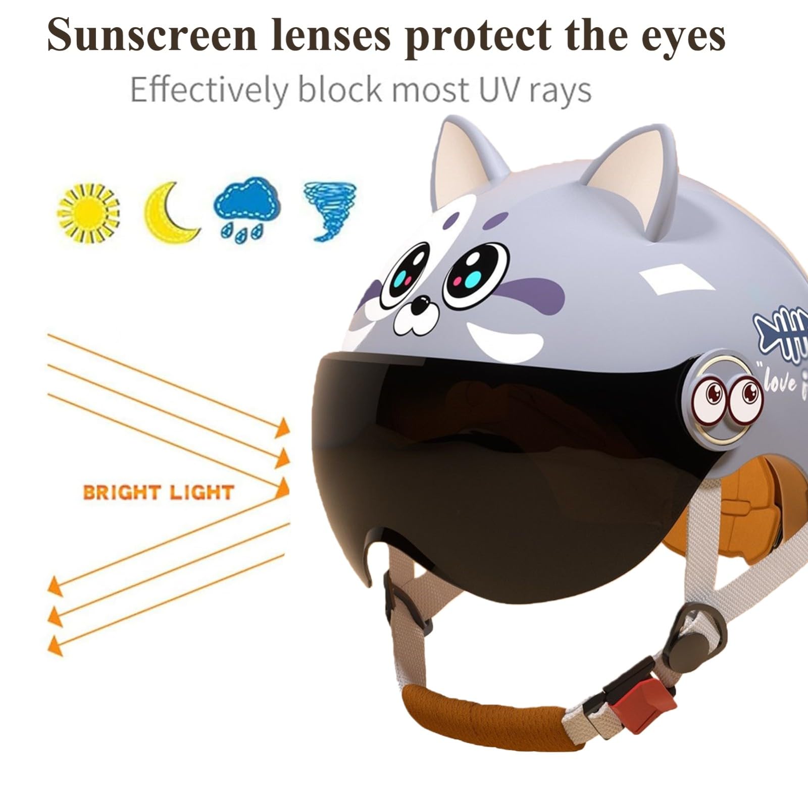 Casque Enfant Léger Multisports pour 3 À 16 Ans, Casque De Vélo/Trottinette avec Visière, Casque À Motifs pour Garçons Et Filles