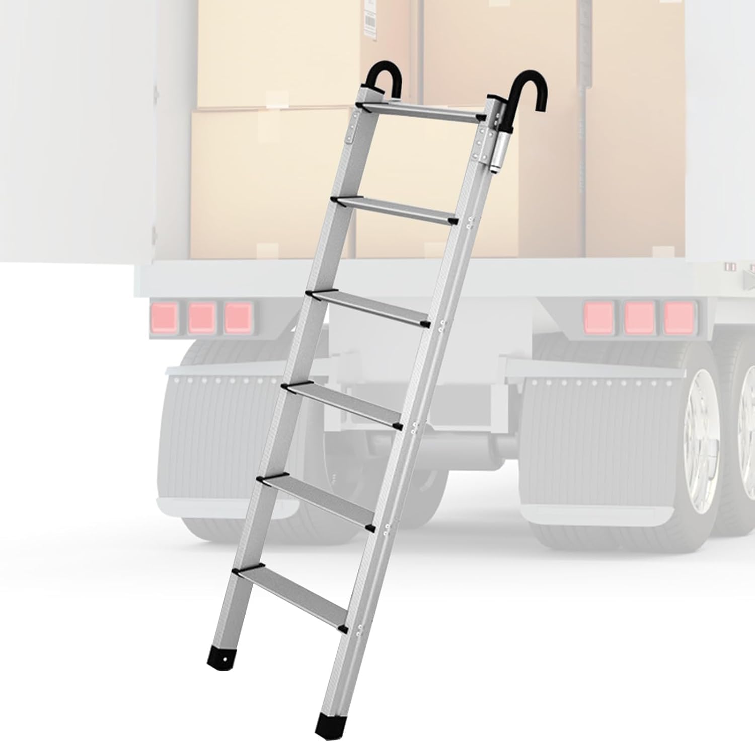 Heavy-Duty Truck Bed Ladder | Secure Cargo Box & Trailer Access with Anti-Slip Pedals (6-Step)