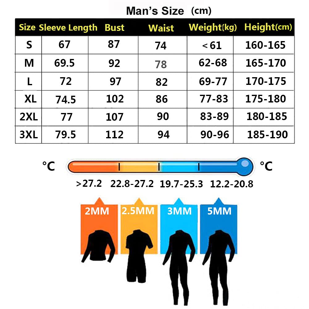 Ultra Stretch 3Mm Muta in Neoprene, Inverno Caldo Frontale Con Zip Full Body Scafandro Per Uomo Snorkeling Scuba Diving Nuoto Surf