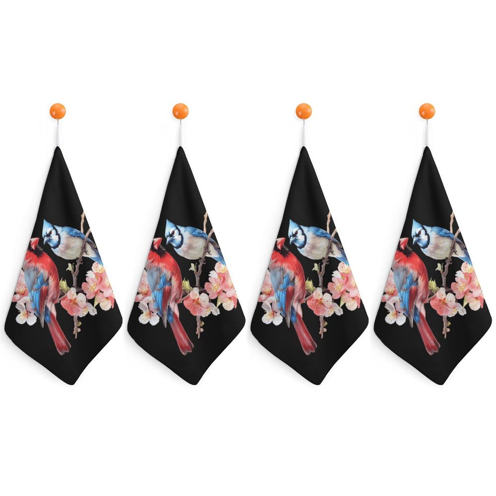 CGSBNGHA Cardinal And Blue Jay Bird Hand Towel Hanging Face Towels Cleaning Cloths Handkerchief for Bathroom Kitchen